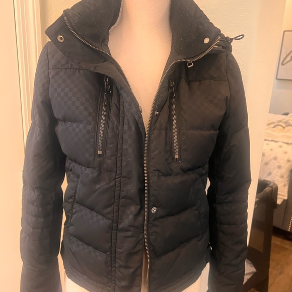 Moncler Dark Checkered Puffer Jacket for Women